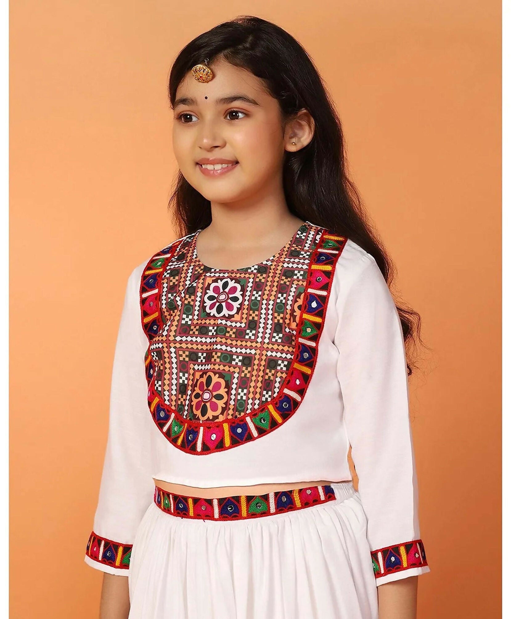 Joban Fashion Girl's White Color Lehenga Choli | Grocsy