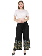 Mominos Fashion Black Floral Design Palazzo | Grocsy