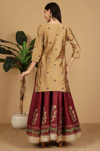 Joban Fashion Beige Silk Lehenga Set | Grocsy