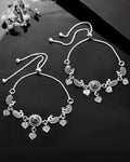 VOJ Set Of 2 Silver Plated Peacock Handcrafted Anklets | Grocsy
