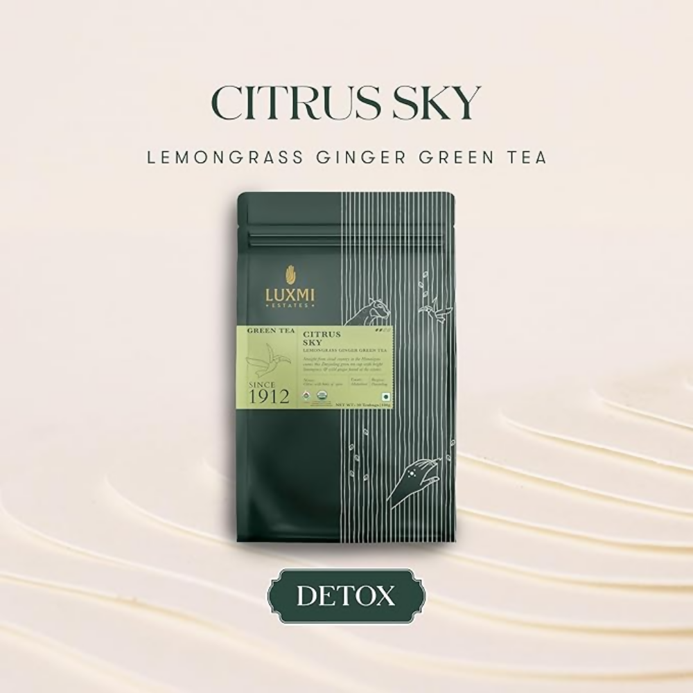 Luxmi Estates Citrus Sky - Lemongrass Ginger Green Tea | Grocsy