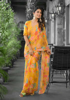 stylish Casual Yellow Imported georgette Ready to Wear Fancy Saree - Ashwini | Grocsy