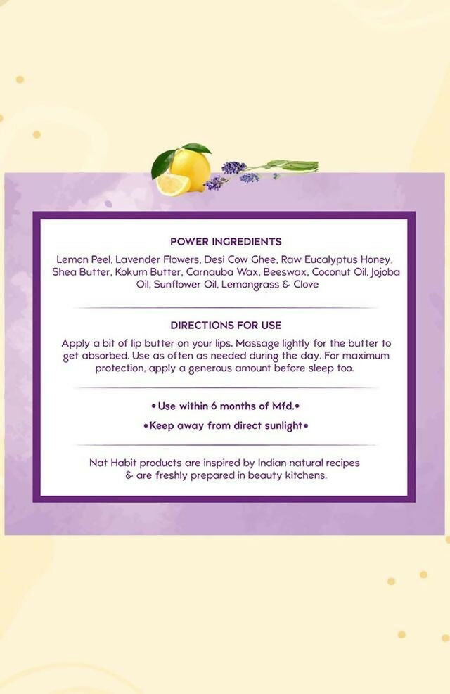 Nat Habit Lemon Lavender Lip Butter | Grocsy