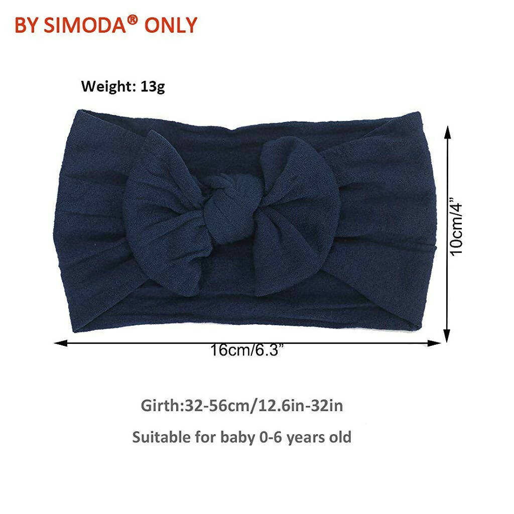 Snowie Soft Turban Knotted Cotton Headbands For Baby Girls Multicolor | Grocsy