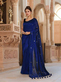 Joban Fashion Women Navy Blue Trendy Cotton Saree | Grocsy