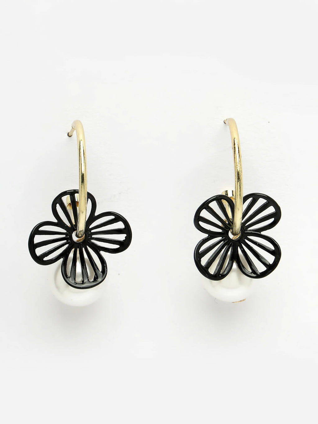NVR Women Gold-Toned Teardrop Shaped Drop Earrings | Grocsy