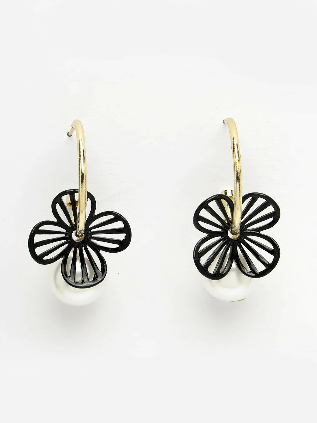 NVR Women Gold-Toned Teardrop Shaped Drop Earrings | Grocsy