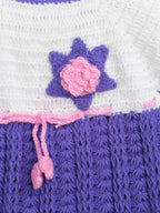 ChutPut Hand knitted Crochet Cute Wool Dress For Baby Girls - Purple | Grocsy