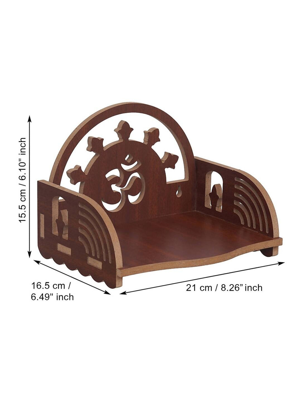 eCraftIndia Brown MDF Wooden Pooja Temple | Grocsy