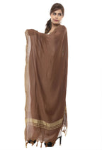 Mominos Fashion Moeza Slub Cotton Brown Dupatta | Grocsy