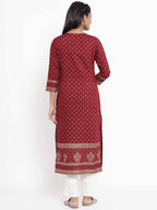 Yufta Maroon Printed Kurta | Grocsy