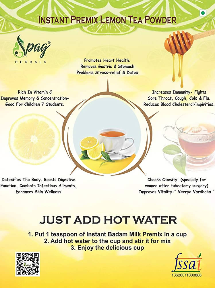 Spag Herbals Premium Instant Premix Lemon Tea Powder | Grocsy