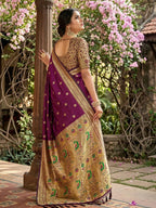 Shree Shyam Fashion Wine Soft Silk Saree | Grocsy