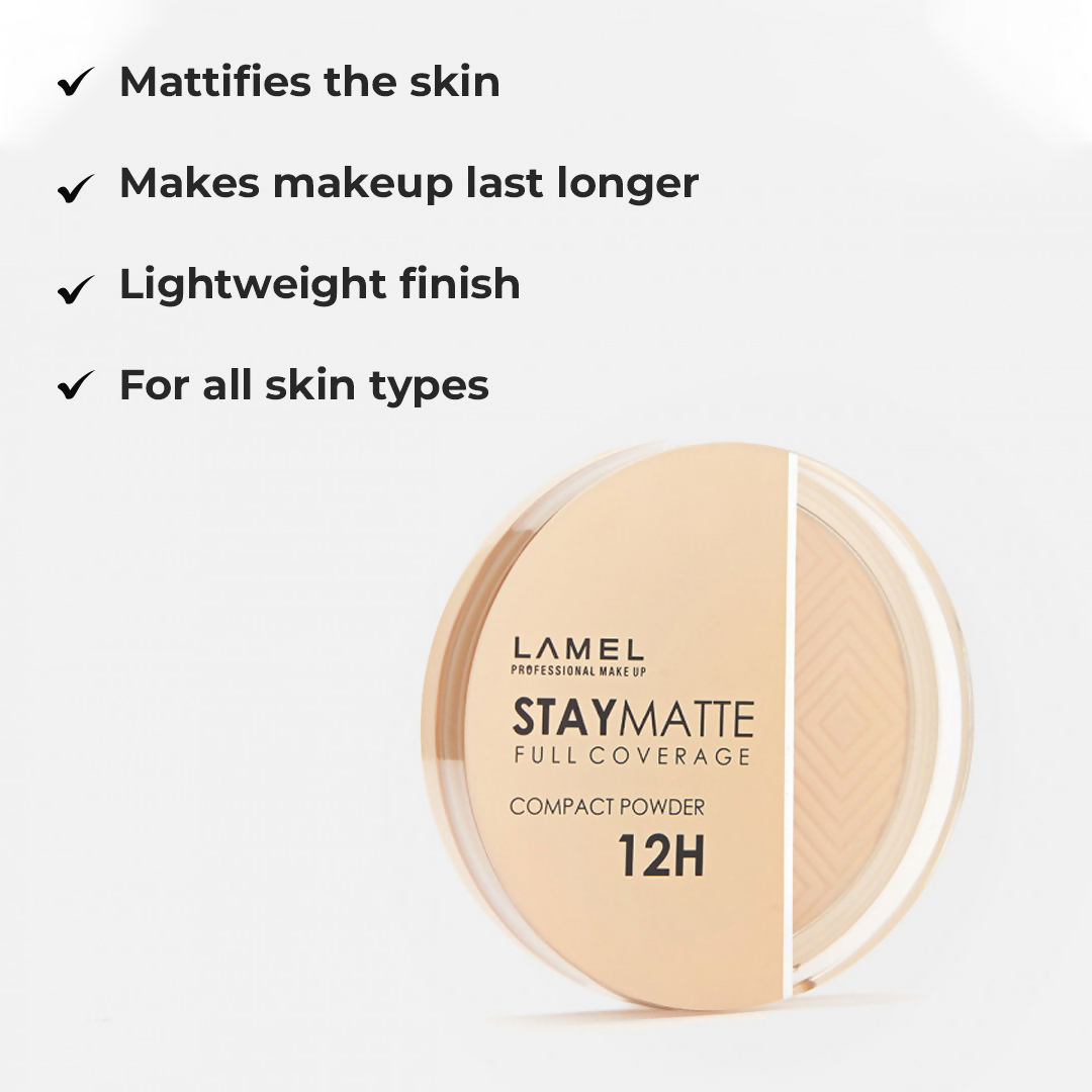 Lamel Stay Matte Full Coverage Compact Powder - 404 Beige | Grocsy