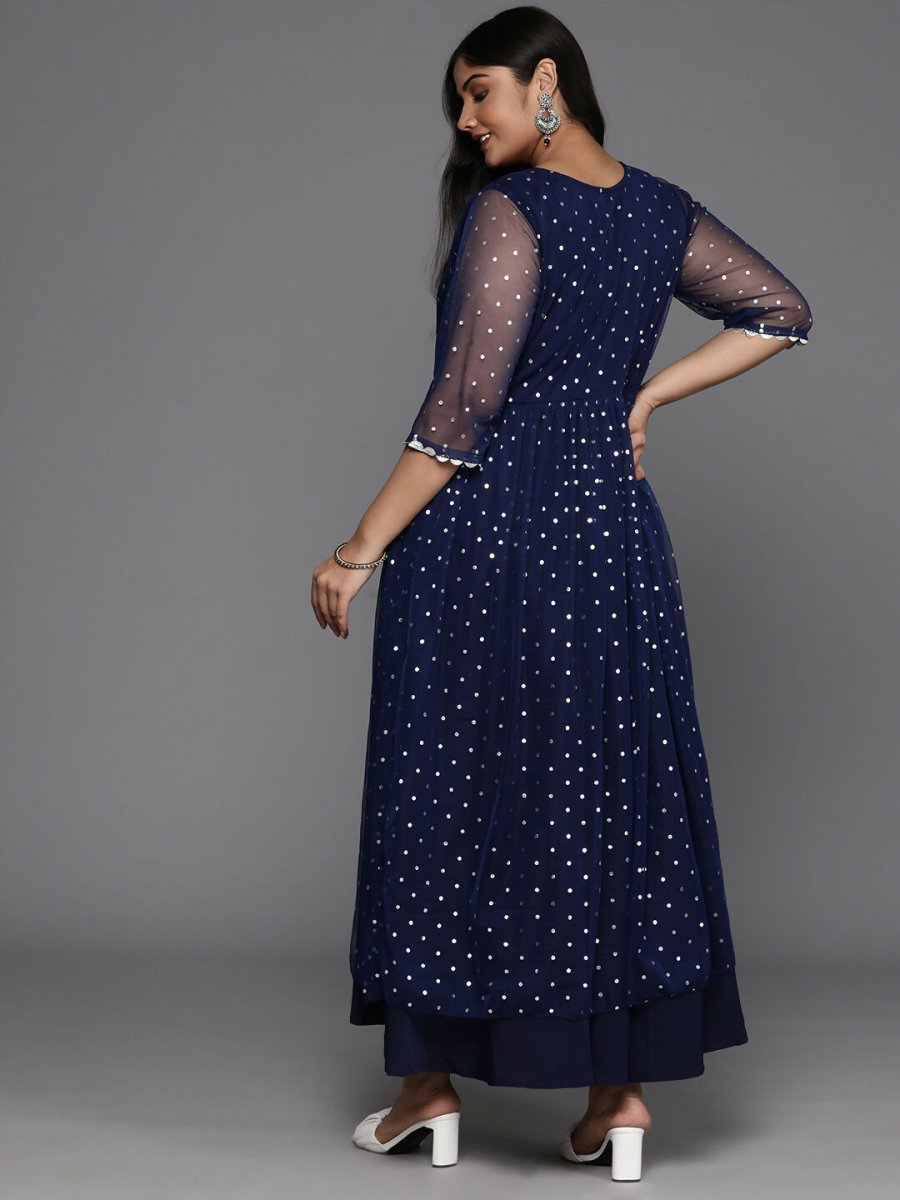 Ahalyaa Women's Traditional wear Ethnic Dress - Navy Blue | Grocsy