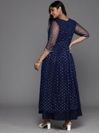 Ahalyaa Women's Traditional wear Ethnic Dress - Navy Blue | Grocsy