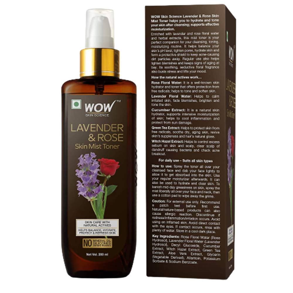 Wow Skin Science Lavender & Rose Skin Mist Toner | Grocsy
