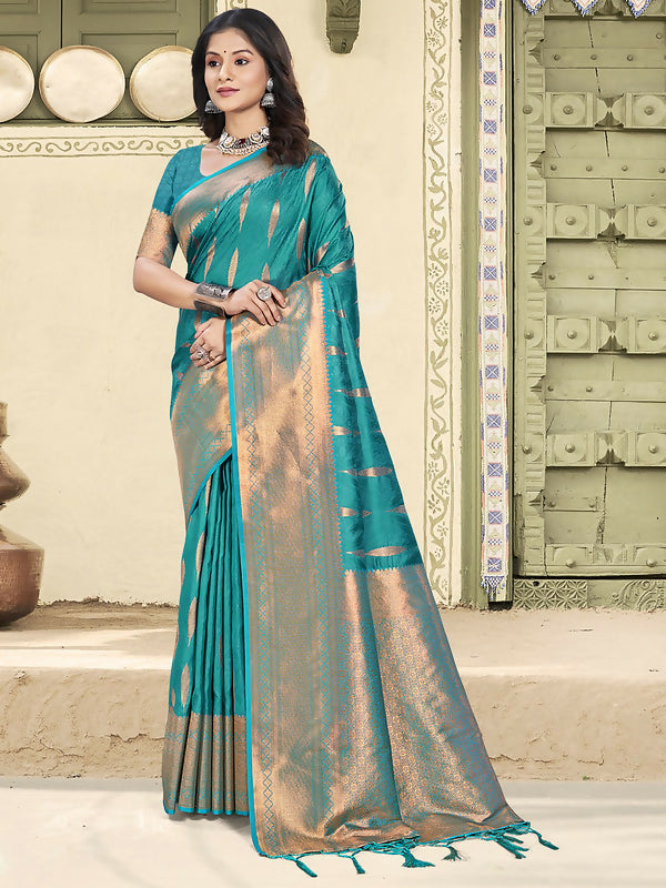 Shree Shyam Fashion Silk Sky Blue Saree | Grocsy