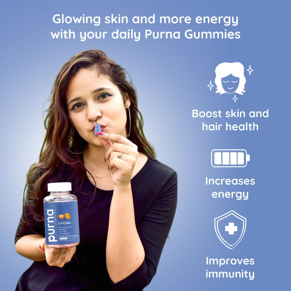 Purna Gummies Kids Multivitamin Gummies for Growth, Immunity and Health | Grocsy