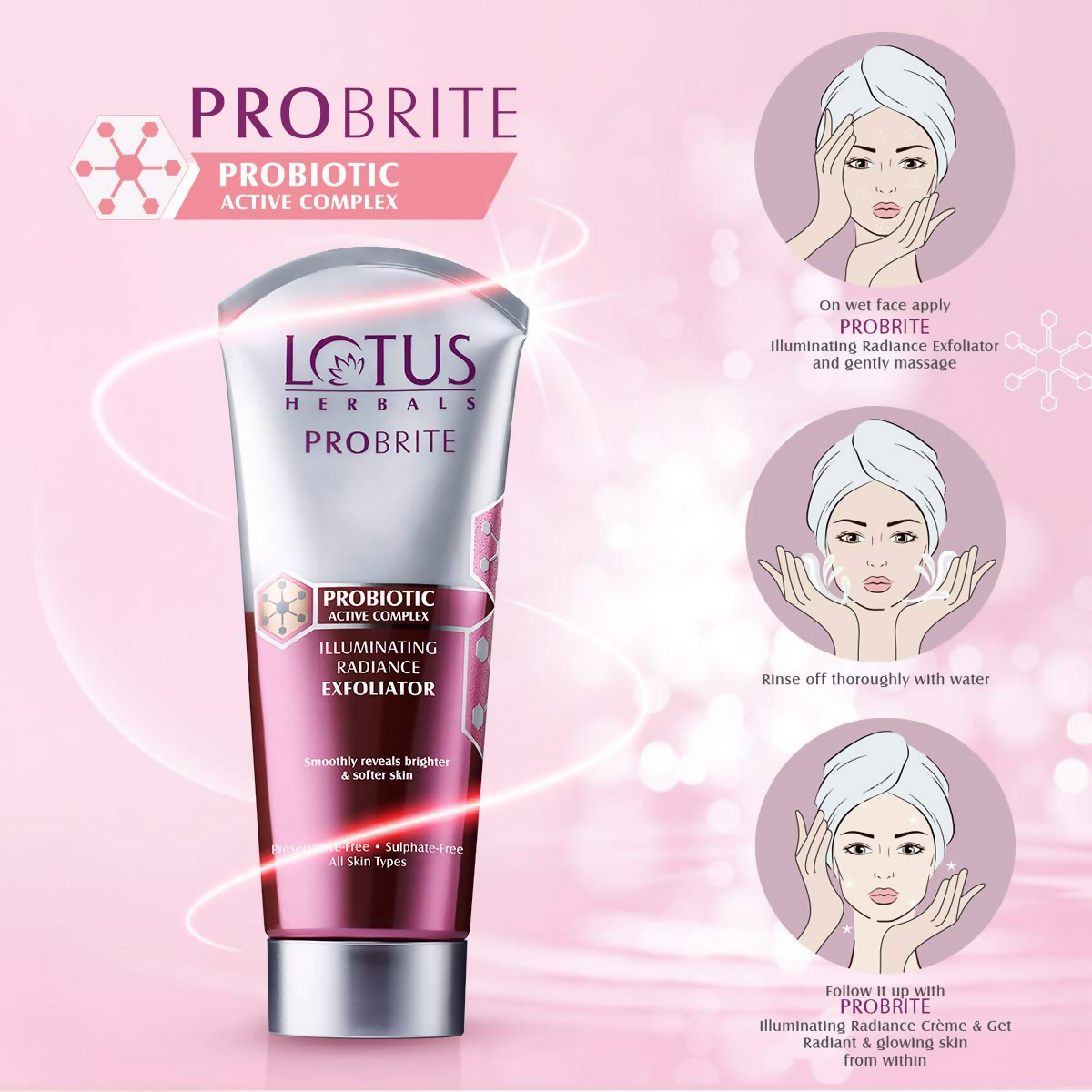 Lotus Herbals Probrite Illuminating Radiance Exfoliator | Grocsy