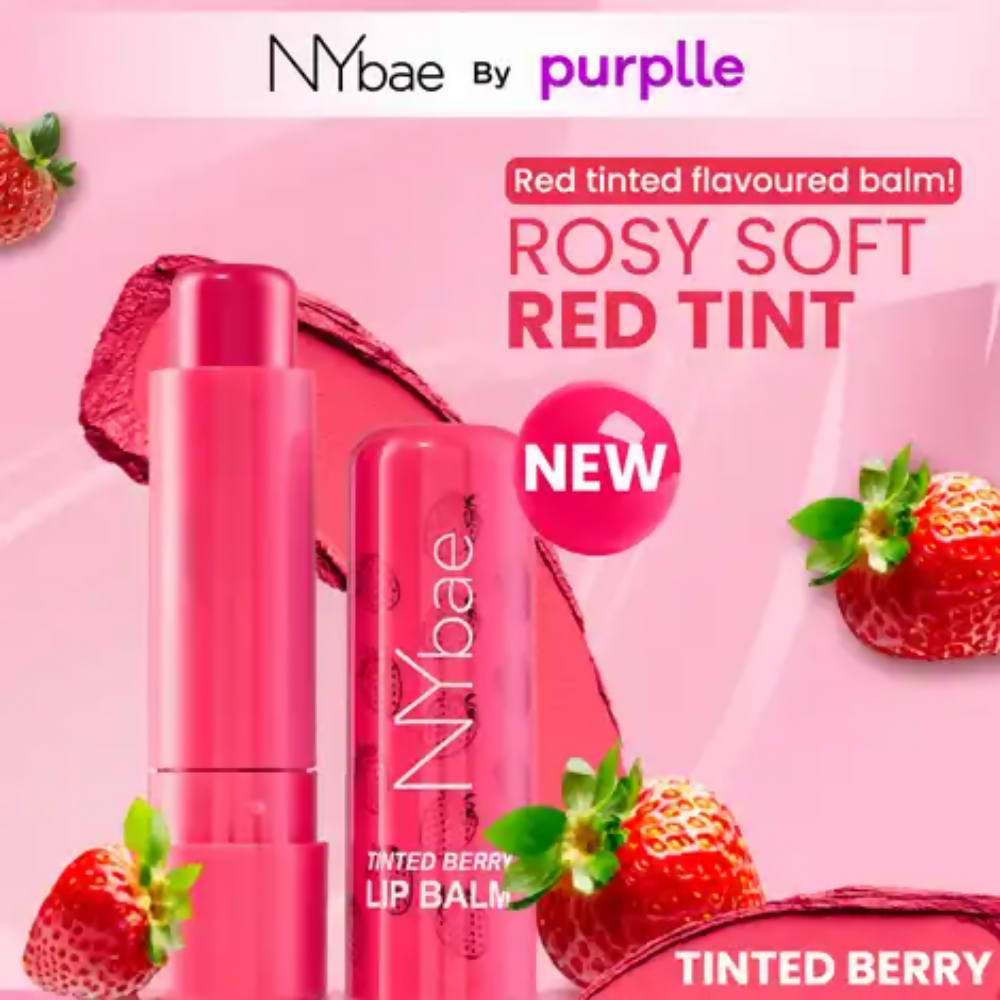 NY Bae Tinted Berry Lip Balm - Soft, Plump & Natural Red Tint | Grocsy