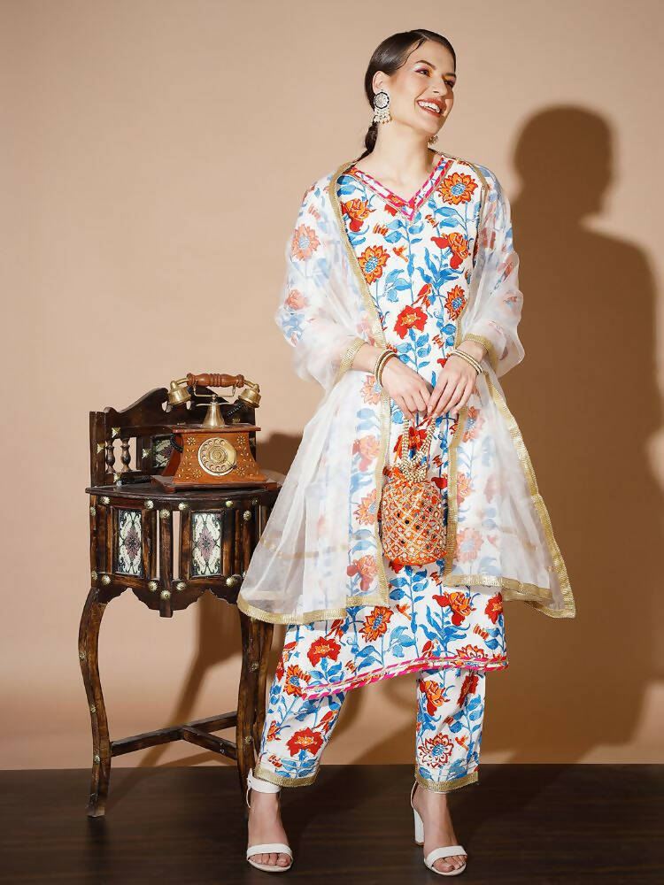 Myshka Women Multi Solid Kurta & Trousers With Dupatta | Grocsy