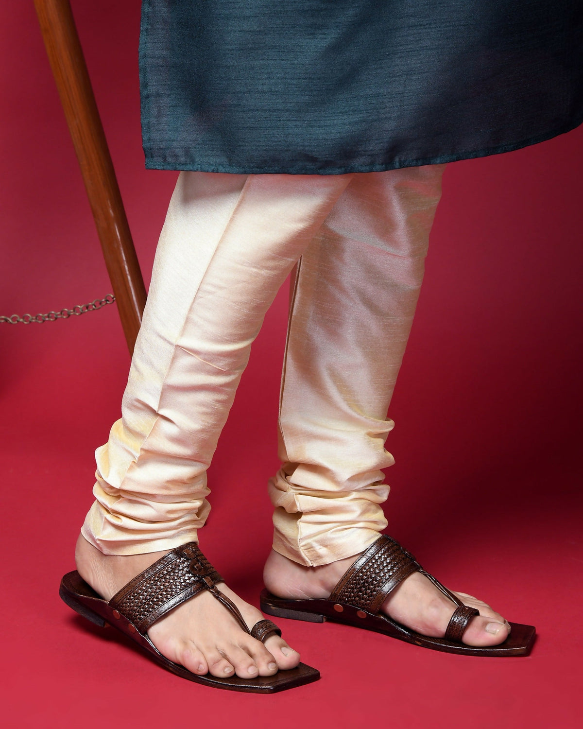 Stepsoft Men'S Square-Toe Kolhapuri | Handcrafted Brown Leather Ethnic Slippers | Grocsy