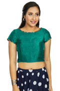 Aastha Fashion Women's Sea Green Art Silk Designer Party Wear Readymade Blouse | Grocsy