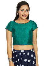 Aastha Fashion Women's Sea Green Art Silk Designer Party Wear Readymade Blouse | Grocsy