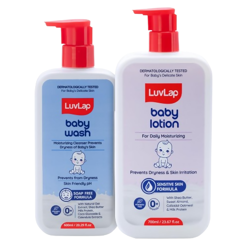 LuvLap Baby Wash + Baby Lotion Combo Set | Grocsy