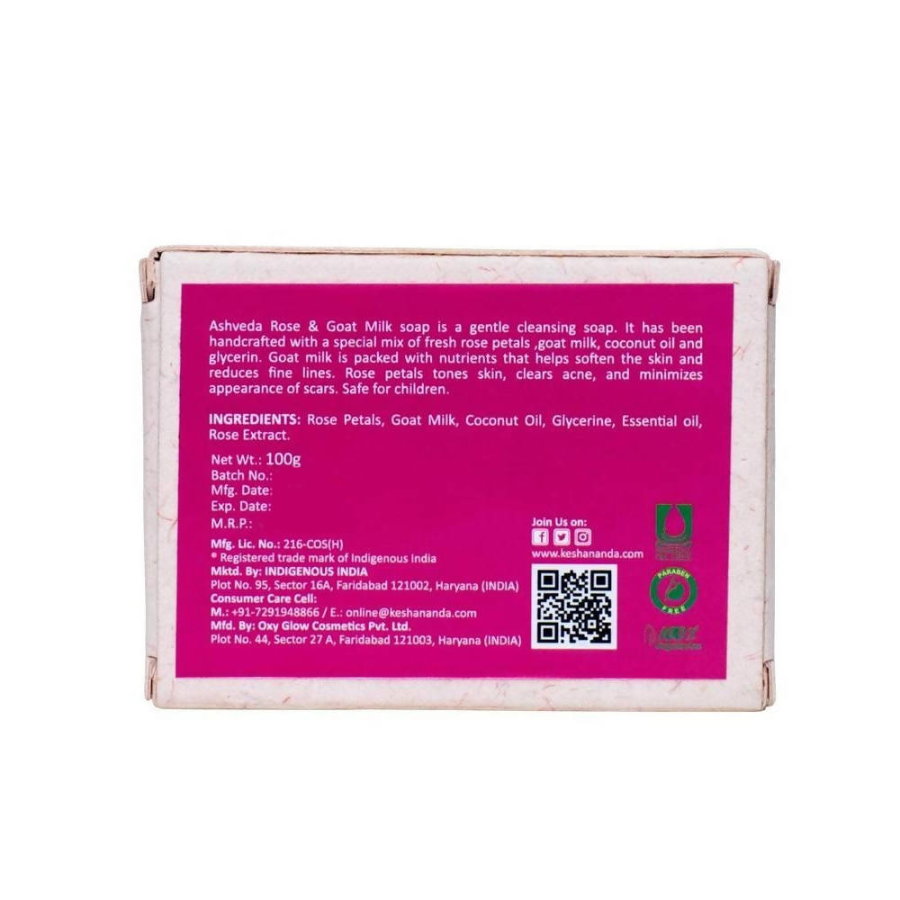 Keshananda Ashveda Rose & Goat Milk soap | Grocsy