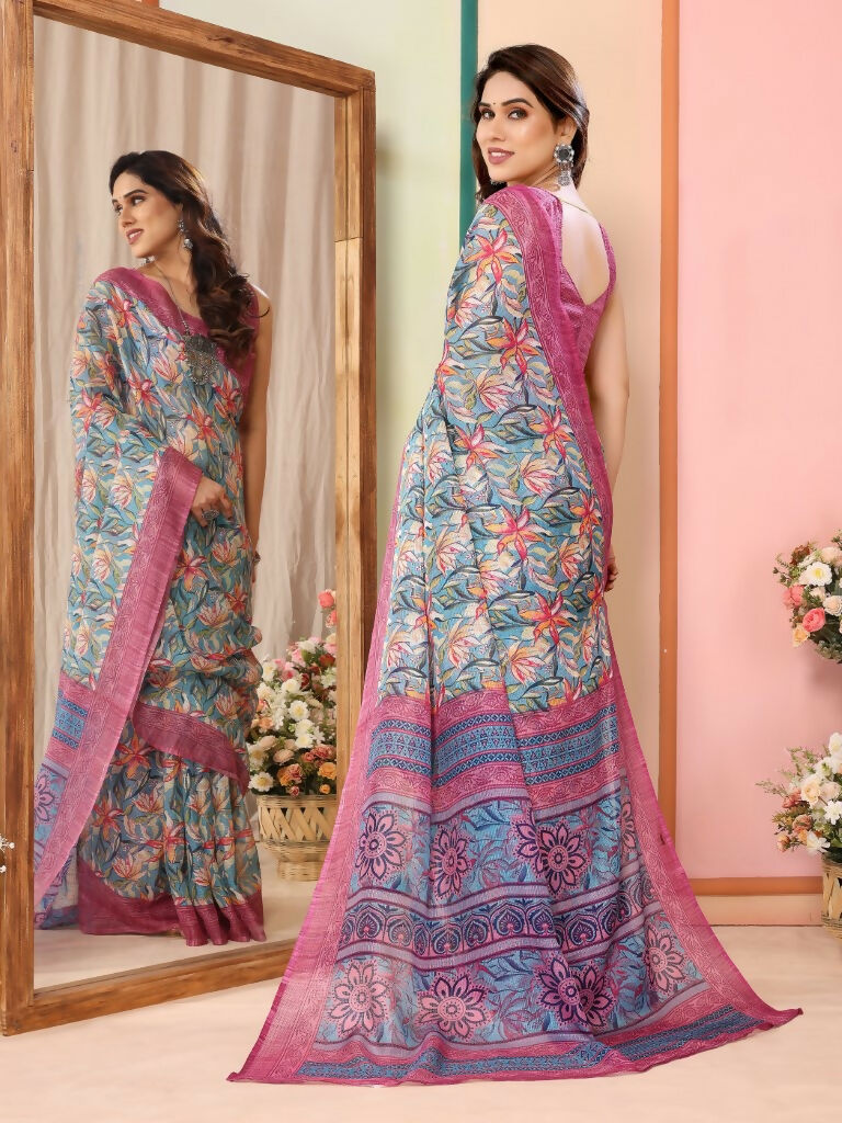 Partywear Designer Pink Kota Doriya Fancy Saree - Dyuti | Grocsy