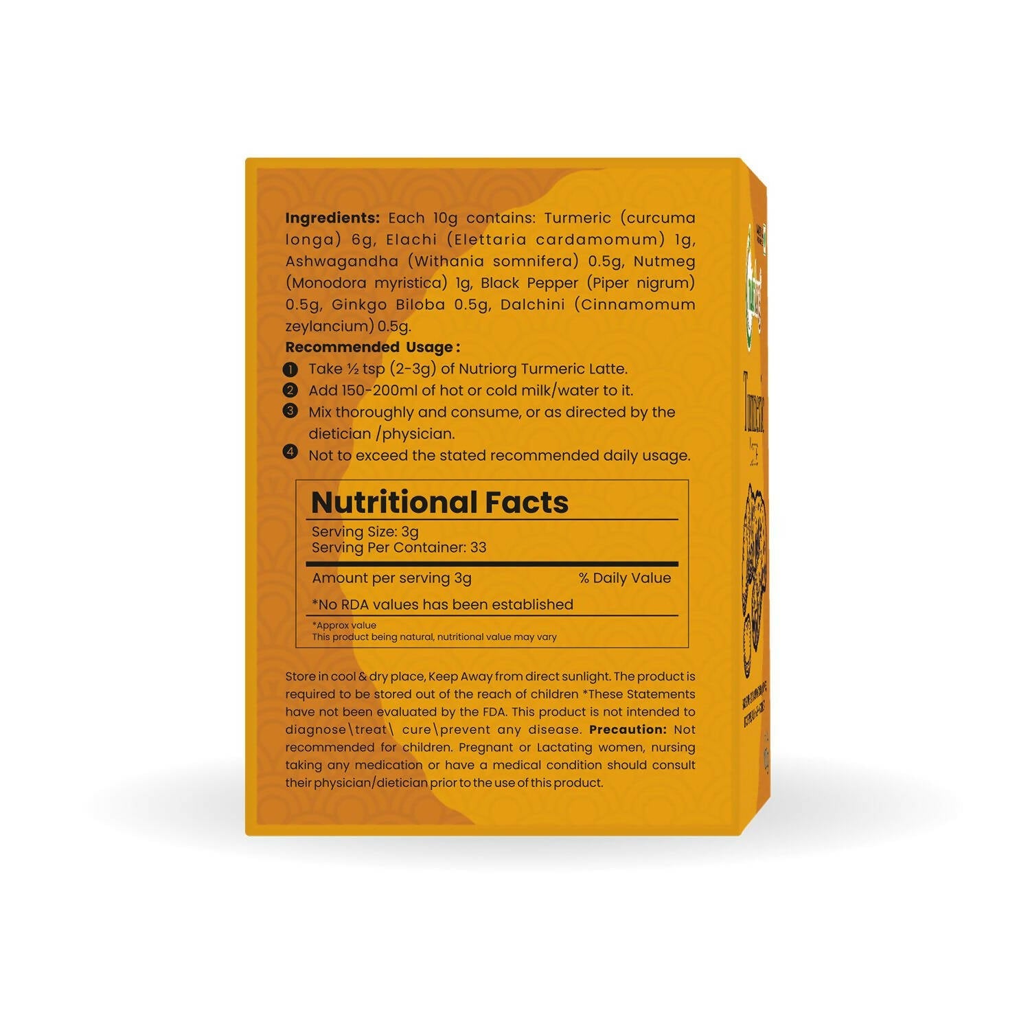 Nutriorg Certified Organic Turmeric Latte | Grocsy