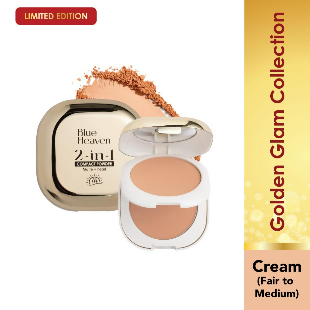 Blue Heaven 2-In-1 Matte + Pearl Compact Powder - Cream | Grocsy