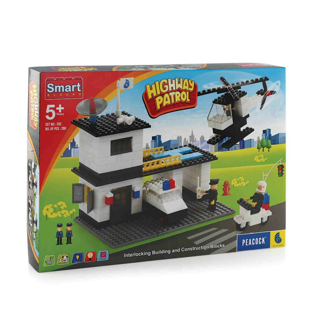 Peacock Highway Patrol Set Building Block Set For Kids | Grocsy