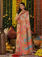 Shree Shyam Fashion Linen Cotton Off White Saree | Grocsy