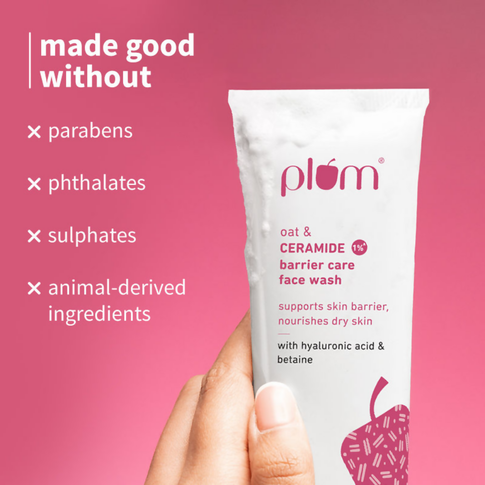 Plum Oat & 1% Ceramide Barrier Care Face Wash | Grocsy