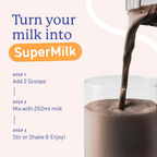 Gritzo SuperMilk Overall Growth (7-12y Boys) - Double Chocolate, with Super Gummies - Strawberry | Grocsy