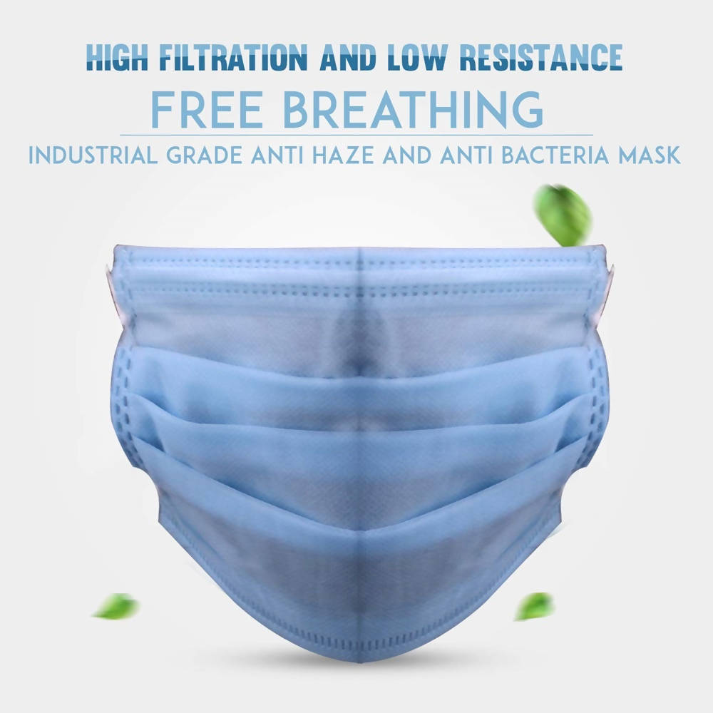 Hacer 3 Ply Non Surgical Disposable Face Mask With Nose Pin | Grocsy