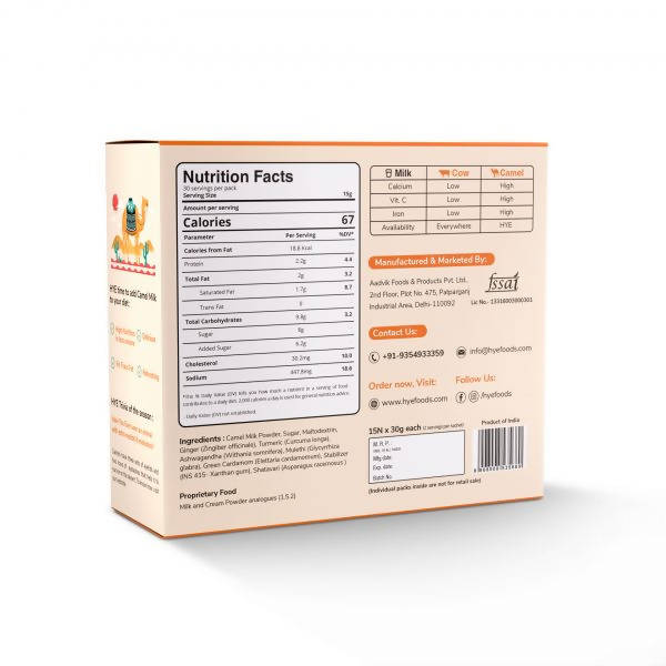 hye Foods Milky Dunes With The Goodness Of Camel Milk-Turmeric & Ashwagandha Flavour | Grocsy