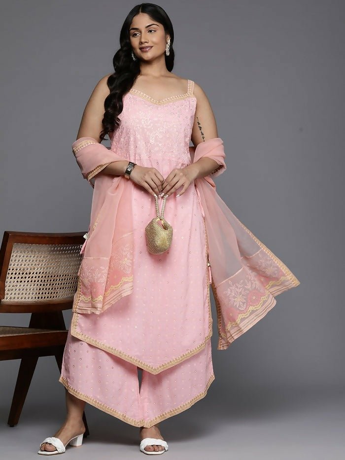 Ahalyaa Women's Traditional wear Kurta Set - Pink | Grocsy