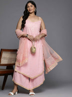 Ahalyaa Women's Traditional wear Kurta Set - Pink | Grocsy