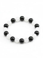 NVR Black & White Beaded Bracelet for Men & Women | Grocsy