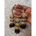MS Fashion India Gold Color With Black Pearls And Jhumkas Hanging Bangles | Grocsy