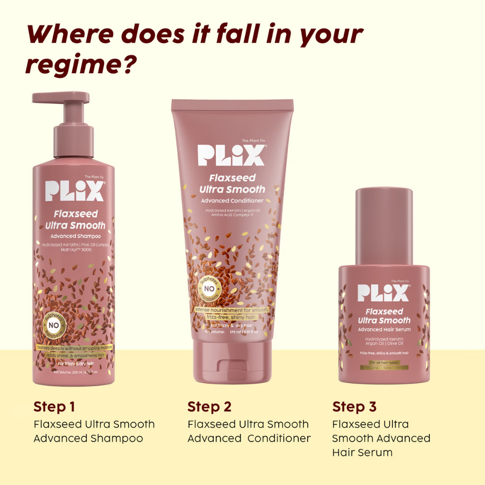 PLIX The Plant Fix Flaxseed Keratin Smoothening Anti-Frizz Serum | Grocsy