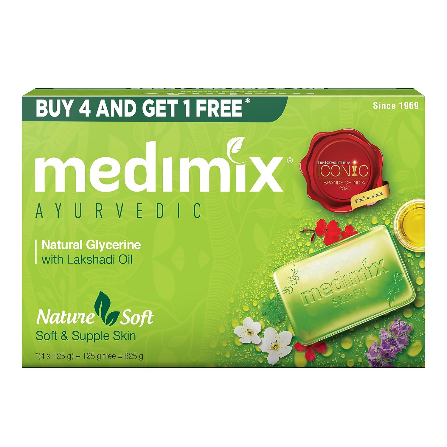 Medimix Ayurvedic Natural Glycerine Bathing Soap with Lakshadi Oil | Grocsy