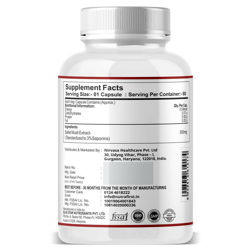 Nutrafirst Safed Musli Extract Capsules | Grocsy