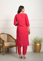 Festive Wear Ethnic Red silk viscose Stitched Suit With Dupatta - Tanisha | Grocsy