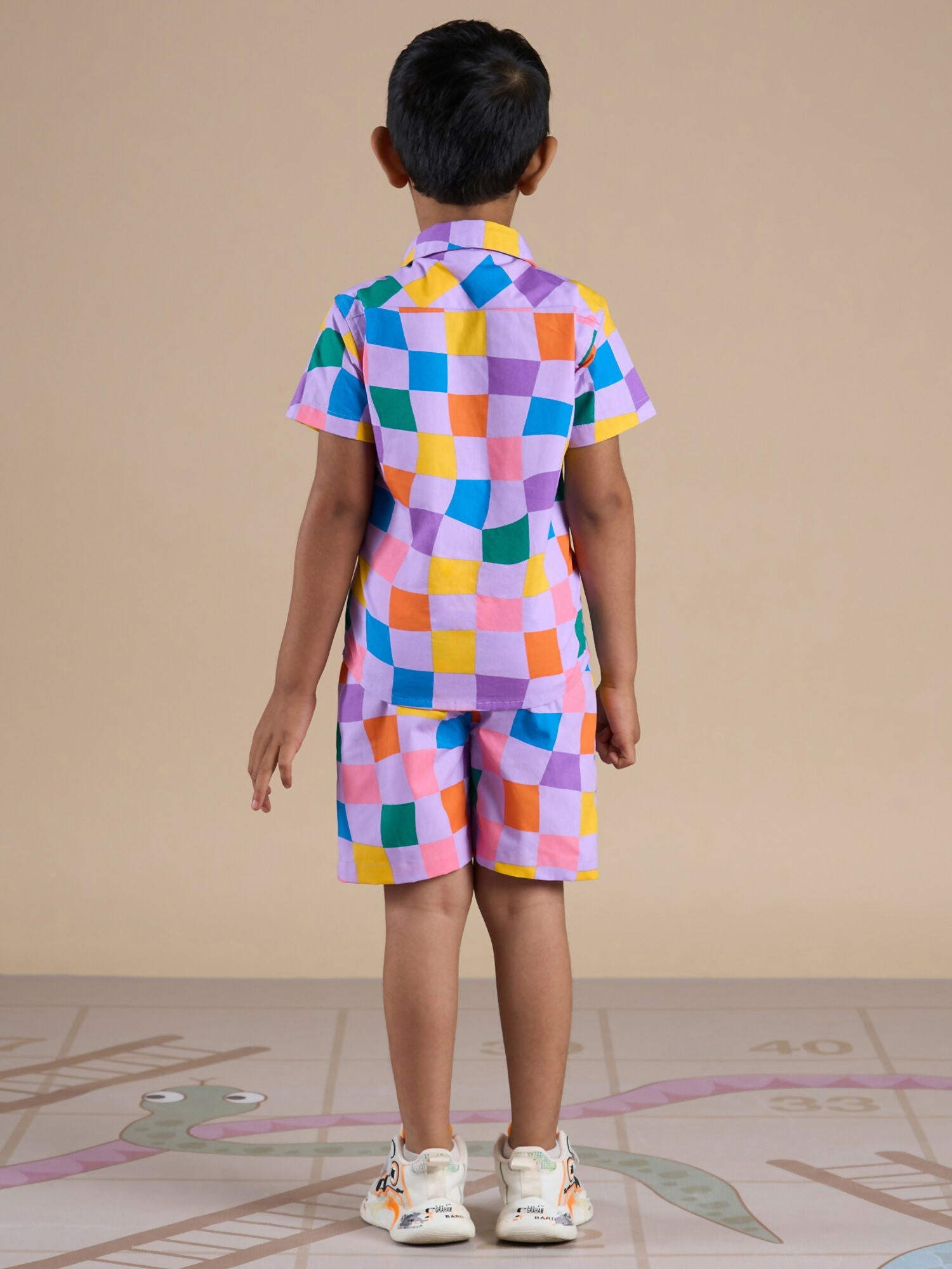 Snakes and Ladders Boys Multi Color Rotary Print Shirt and Boxer Set from Siblings Collection | Grocsy
