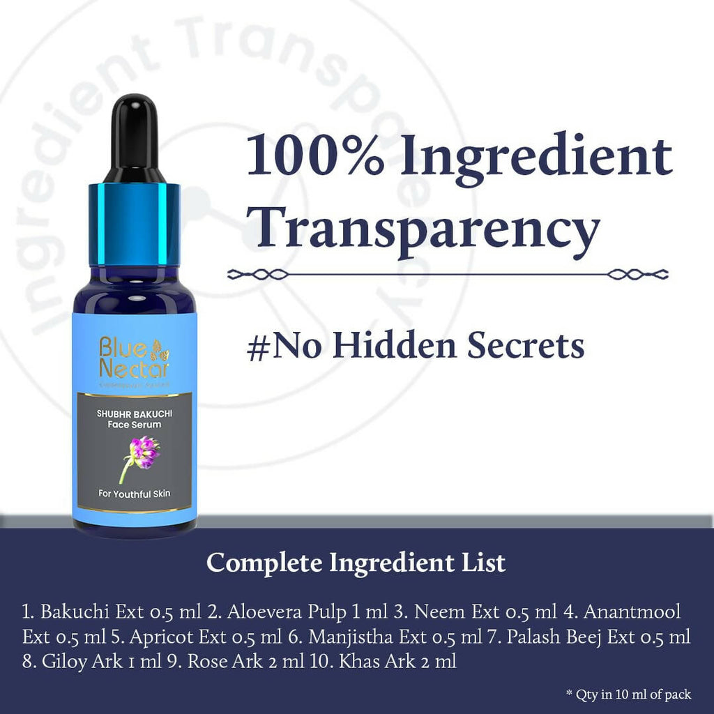 Blue Nectar Shubhr Bakuchi Face Serum for Youthful Skin | Grocsy